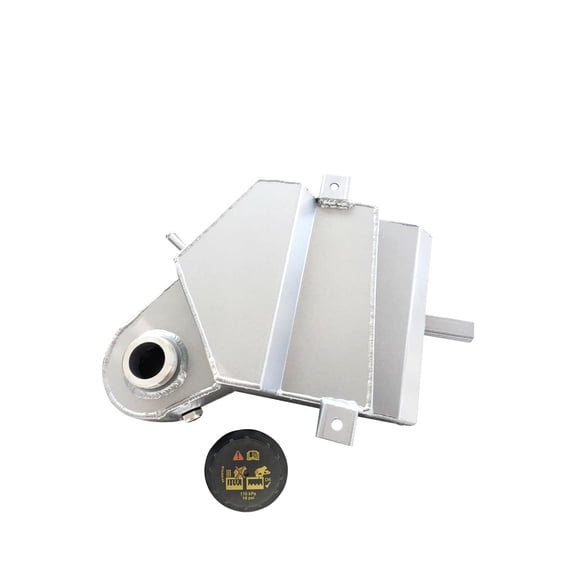 Aluminum Engine Coolant Reservoir Radiator Expansion Tank Replacement fit For Ford F250 F350 6.0L Powerstroke Diesel 2003-2007 Silver