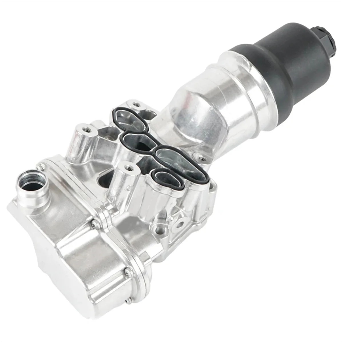 Aluminum Engine Oil Cooler Filter Housing Compatible with Audi A3 2006-08 A4 2005-09, Fit for Volkswagen Golf 2012-13 GTI Jetta Passat 2006-08, Replace 06F115397E