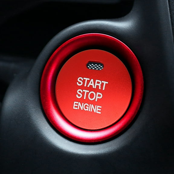 Aluminum Engine Start Stop Push Button Cover Trim Compatible with For Mazda CX-3, CX-5, MX-5 Car Keyless Engine Ignition Start Button Cap Surrounding Trim Ring Decoration Accessories
