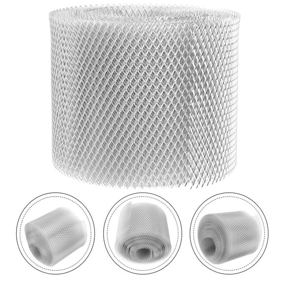 Aluminum Expanded Metal Gutter Guard 5 x 236.22 Inch Eave Net Rain Trough Protector Drainage Filter Prevent Clogging for Residential Roof Gutters (Silver,S)