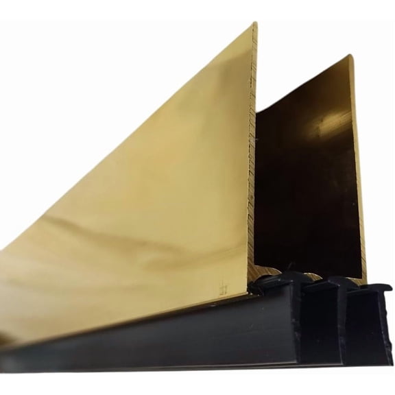Aluminum Expander for Storm Door - 1" Thickness - 36" Width w Weatherstripping - Brass Finish