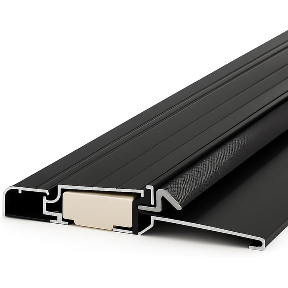 Aluminum Exterior Door Threshold Outdoor Swing Threshold Heavy Duty Adjustable Door Sill Pan for Weatherproof & Easy Install, Black