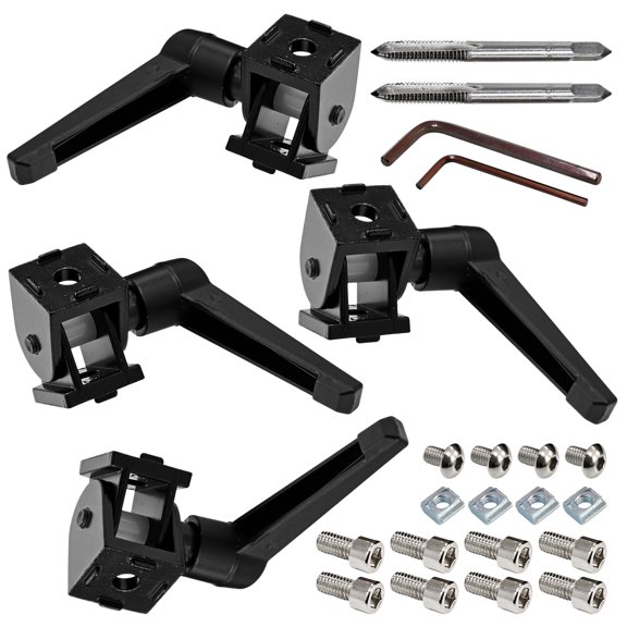Aluminum Extrusion Connector Set 180 Adjustable Pivot Bracket 4 Sets Black