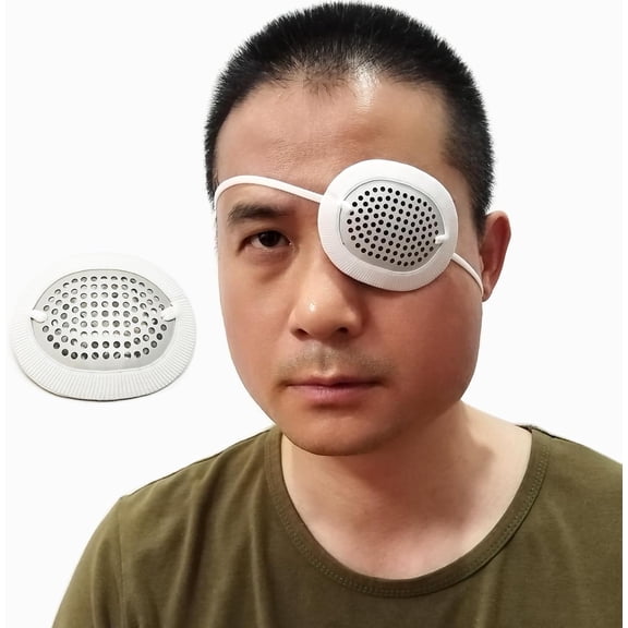Aluminum Eye Shield for Eye Surgery,Medical Eye Patch for Adult After Surgery, Eye Protection Breathable Eye Shield with Extended Elastic Strap and White Cloth Covering