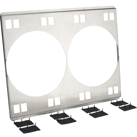 Speedway Motors Aluminum Fan Shroud for 28 Inch Radiator with Dual Electric Fan Mounts, 16 Gauge Construction, Bolt-On Design Fits Dual 11 or 12 Inch Fans for Improved Cooling