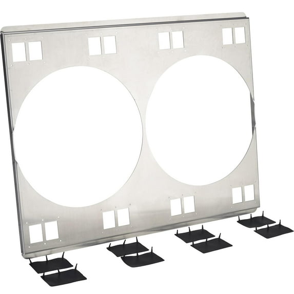 Speedway Motors Aluminum Fan Shroud for 28 Inch Radiator with Dual Electric Fan Mounts, 16 Gauge Construction, Bolt-On Design Fits Dual 11 or 12 Inch Fans for Improved Cooling