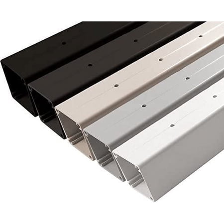 Aluminum Fascia Mount Intermediate Post with 13 Holes (Predrilled) 49 Inch Tall (Cut to Height) for Cable Railing Fence System (Powder Coat White)