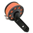 thumbnail image 1 of Aluminum Finger Spool 100ft Dive Reel w/ Retractable Holder, Black/Orange, 1 of 4