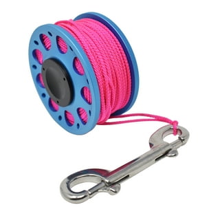 60ft Aluminum Dive Reel with Double-Ended Bolt SS Snap Clip (Blue/Pink –  GearUp Scuba
