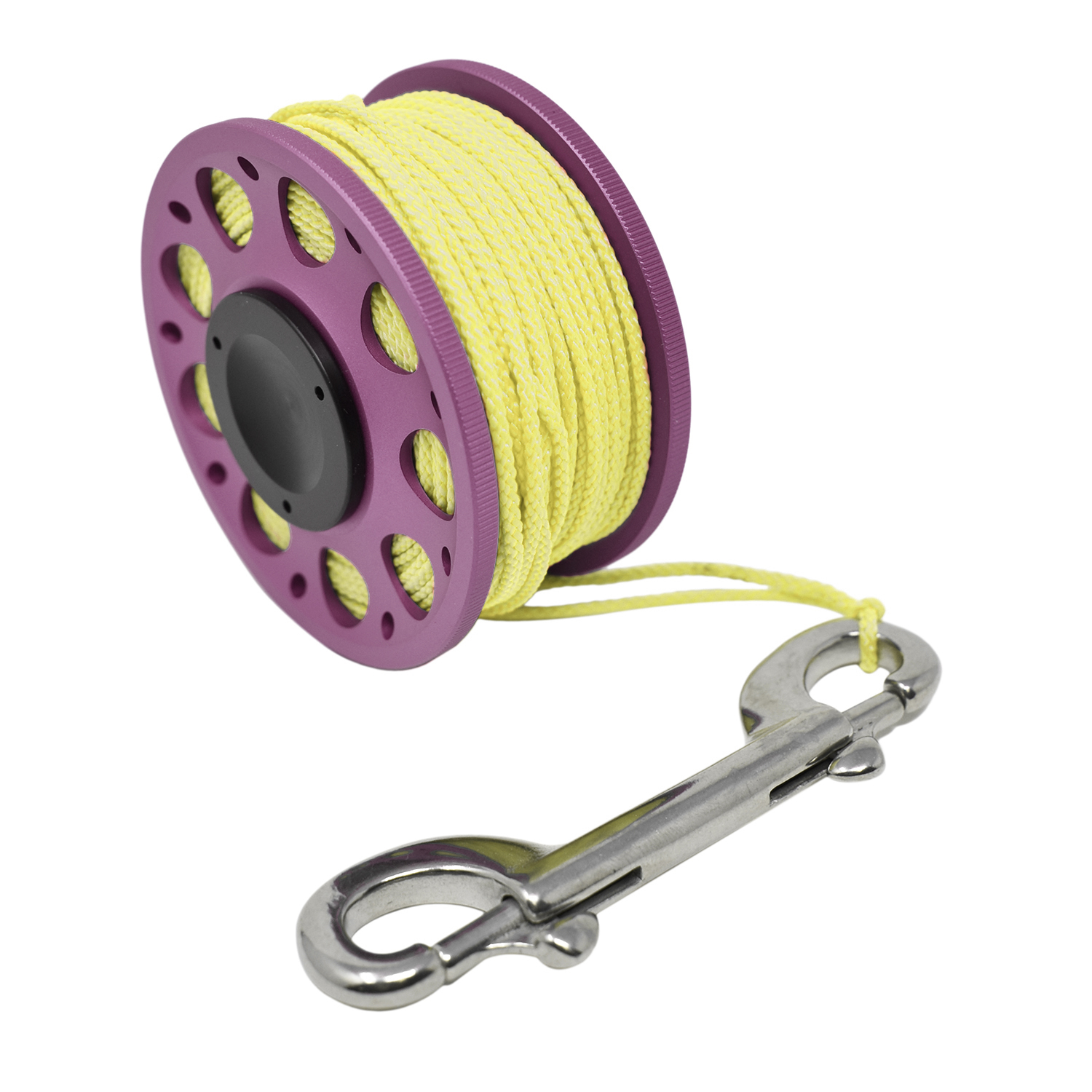Aluminum Finger Spool 100ft Dive Reel w/ Spinning Holder, Pink/Yellow - image 1 of 4