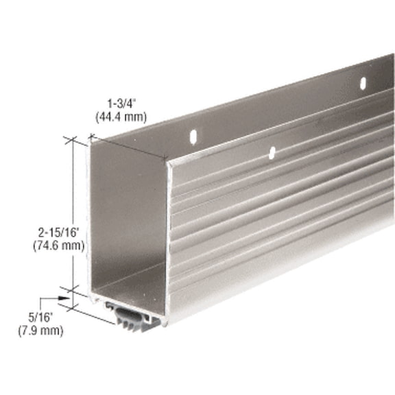 Aluminum Finish Wrap Around Door Shoe and Kick Plate with Vinyl Weatherseal for 48" Door