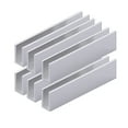 thumbnail image 1 of Aluminum Fixed Panel Shower Door U Channel for 1/2" Thick Glass 95 inches Length, Brush Finish 6 Pieces, 1 of 3