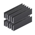 thumbnail image 1 of Aluminum Fixed Panel Shower Door U Channel for 1/2" Thick Glass 95 inches Length, Matt Black Finish 6 Pieces, 1 of 3