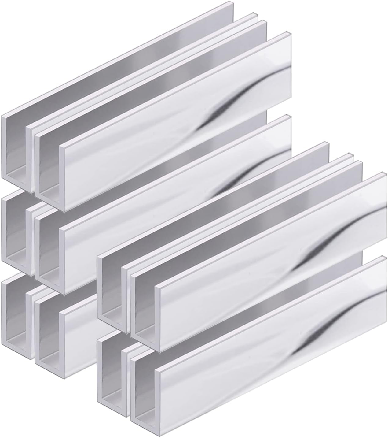 Aluminum Fixed Panel Shower Door U Channel for 3/8 Thick Glass 95 in