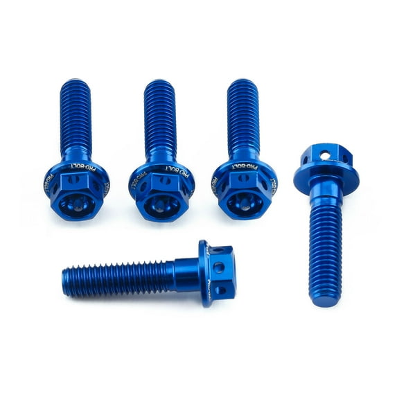 Aluminum Flanged Hex Head Bolt M5x(0.80mm)x20mm Race Spec Etched Pack x5