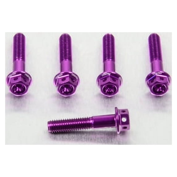 Aluminum Flanged Hex Head Bolt M5x(0.80mm)x25mm Race Spec Etched Pack x5