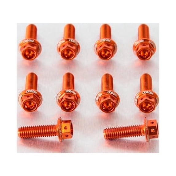 Aluminum Flanged Hex Head Bolt M6x(1.00mm)x20mm Race Spec Etched Pack x10