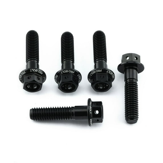 Aluminum Flanged Hex Head Bolt M6x(1.00mm)x25mm Race Spec Etched Pack x5