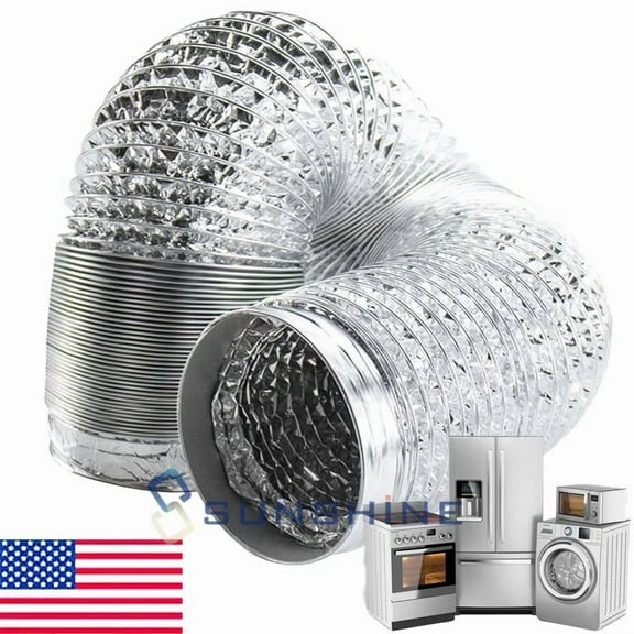Aluminum Flexible Ducting Pipe Smoke Exhaust Tube Kitchen Bathroom Vent Outlet