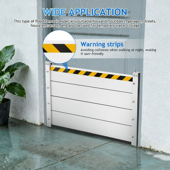 Aluminum Flood Barrier for Home, Reusable Heavy-Duty Outdoor Flood Barrier Panel