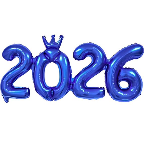 Aluminum Foil 2026 Number Balloons for New Year's and Other Celebrations, Eye - Catching and Easy to Install