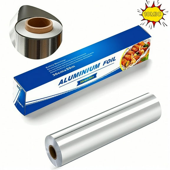 Aluminum Foil,Aluminum Foils Roll,Aluminum Food Wrap for Baking,Cooking and Grilling,Food Service Tin Foil,10 Micron & 12inx165SQ.FT