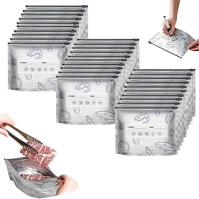 Aluminum Foil Antibacterial Sealing Bag, 30 Pack 3 Size Reusable Stand Up Zip Lock Bags for Food, Freezer, Kitchen And Travel
