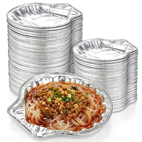 Aluminum Foil Clam Shells, 100 Pcs Disposable Oyster Shell Baking Pans, Food Shell Pans, Baking Dish Pie Tins Plate, Mini Seafood Trays for Seafood, Noodles, Garlic Dishes