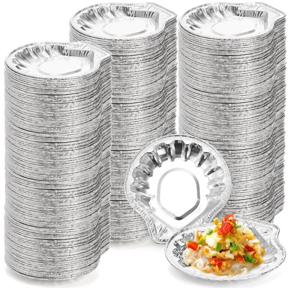 Aluminum Foil Clam Shells 250 Pack Disposable Baking Dish Pie Tins for Clam Oyster Crab Serving