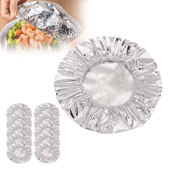 Aluminum Foil Covers for Food - Repeatable Aluminum Foil Food Heat Retaining Covers, Insulated Flexible Kitchen Lids for Meal Prep, Daily Storage, and Outdoor Dining