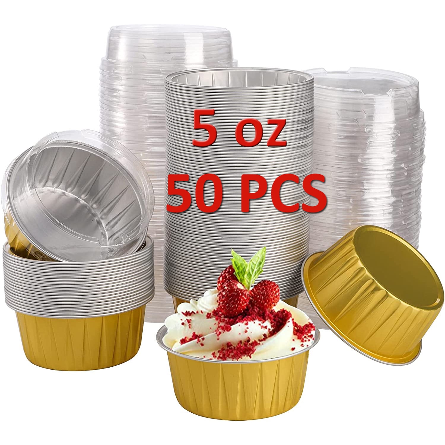 Lt Brown Foil Cupcake Liners qty 50 Brown Foil Baking Cups, Brown