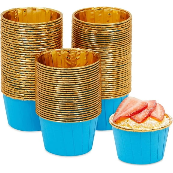 Aluminum Foil Cupcake Cups, 50PCS Disposable Muffin Liners, Baking Cups, Aluminum Cupcake Tip Pan Ramekin Holders, Little Pudding Cups