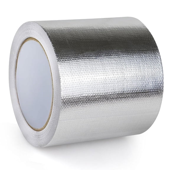 Aluminum Foil Duct Tape 1 Roll Self-Adhesive Fiberglass Thermal Insulation Tape 4 in x 65 ft Heat Reflective High Temp Tape for Metal Repair Hot/Cold Air Sealing & Auto Use,Topboutique