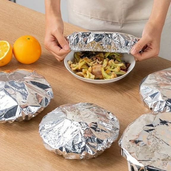 Aluminum Foil Food Covers - Home Insulation Cover for Kitchen Dishes, Warmth Retention, Reusable and Stretchable, Fits Plates, Bowls, and Containers - (20Pcs)