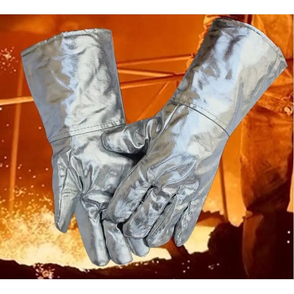 Aluminum Foil Gloves Work Temperature 1000  Heat Insulation Thick Protect ,Flexible and Comfortable