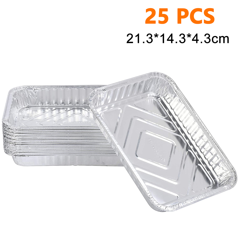 Aluminum Foil Grill Drip Pans Bulk Pack of Durable Grill Trays