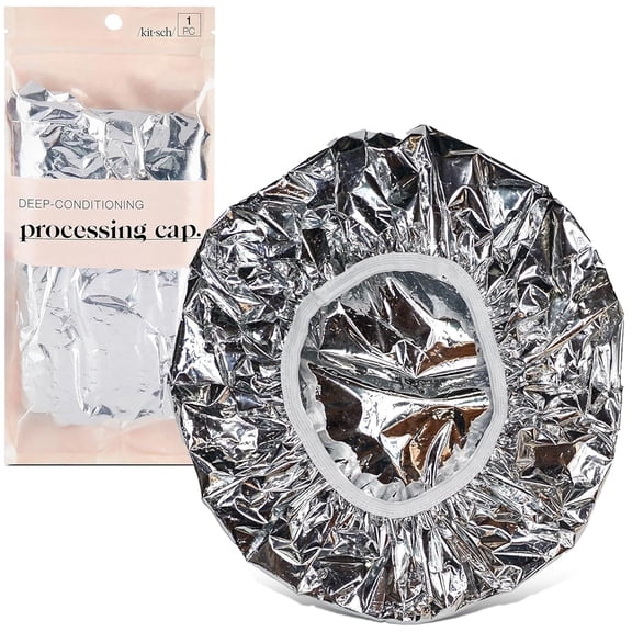Aluminum Foil Heat Cap for Deep Conditioning - Reusable Hair Streamer For Coloring, Perm & Treatment, Heat Cap with Elastic Band, Deep Conditioning Hair Cap, Shower Cap for Sauna, Shower & Spa
