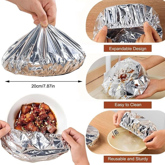 Aluminum Foil Heat Retaining Covers 90 PCS – Aluminum Foil Food Covering, Insulated Foil Sheets for Bowls & Plates, Prefab Homes & Restaurant Plastic Wrap Alternative, Cat Food Cover Available