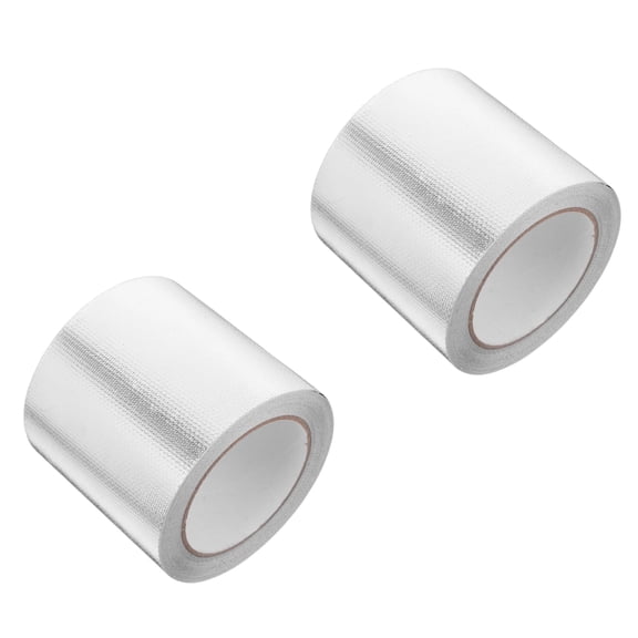 Aluminum Foil Insulation Tape Tear Resistant Tape 4 in x 65 ft x 2 Rolls High Temp Adhesive Tape, Reflective Fiberglass Duct Tape for Pipe Sealing Electrical Repairs & Craft Projects,Topboutique