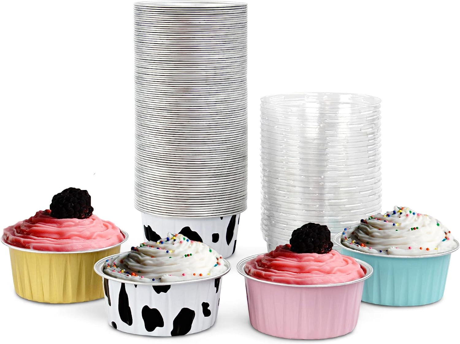 https://i5.walmartimages.com/seo/Aluminum-Foil-Mini-Cake-Pans-with-Lids-100pk-4-Color-Disposable-Ramekins-5oz-Muffin-Tins-Cupcake-Liners_3ad27ed1-336f-451f-8f8d-e1db919fd872.57d4b6a12542cbfd0b95e18f7d9783f4.jpeg