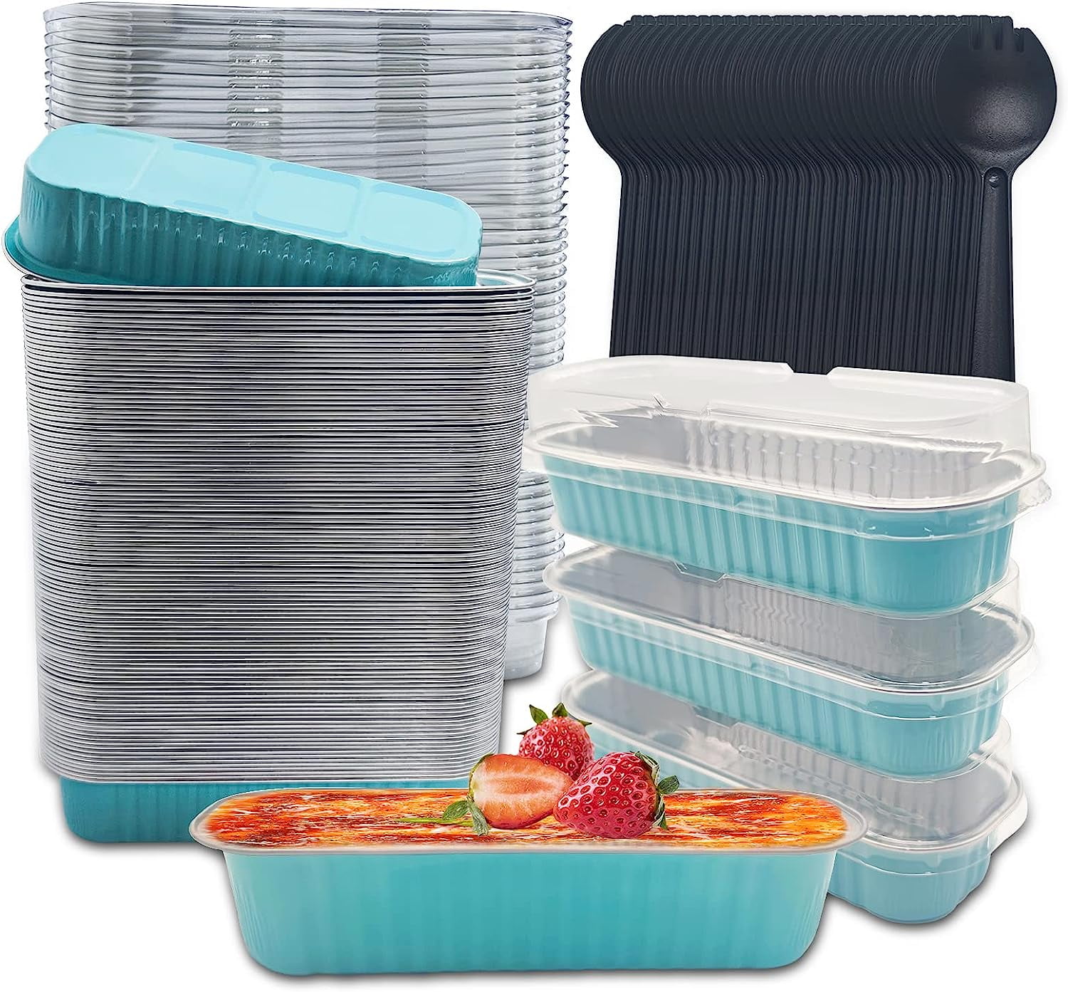 Aluminum Foil Mini Loaf Pans With Lids, 6.8 Oz Rectangle Baking Cups