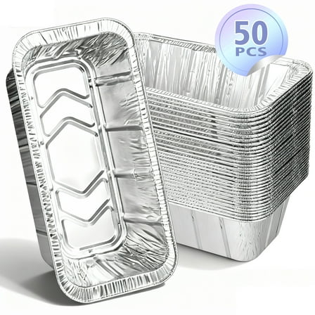 50Pcs Griddle Accessories Drip Pan Liners for Blackstone, Aluminum Foil Grease Drip Pans,Heat Resistant Drip Catcher, Non-Slip Design