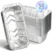 50Pcs Griddle Accessories Drip Pan Liners for Blackstone, Mibote Aluminum Foil Grease Drip Pans,Heat Resistant Drip Catcher, Non-Slip Design