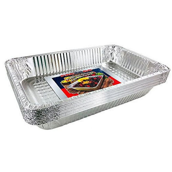 Aluminum Foil Pans - Full-Size Deep Disposable Steam Table Pans for Baking, Roasting, Broiling, Cooking, 20.5 x 13 x 3.3 Inches - Heavy Duty Made in USA (Pack of 15)