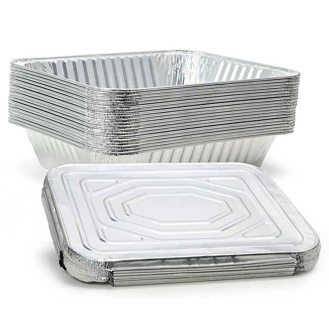 Aluminum Foil Pans with Lids TINANA 9x13 Disposable Foil Pans with