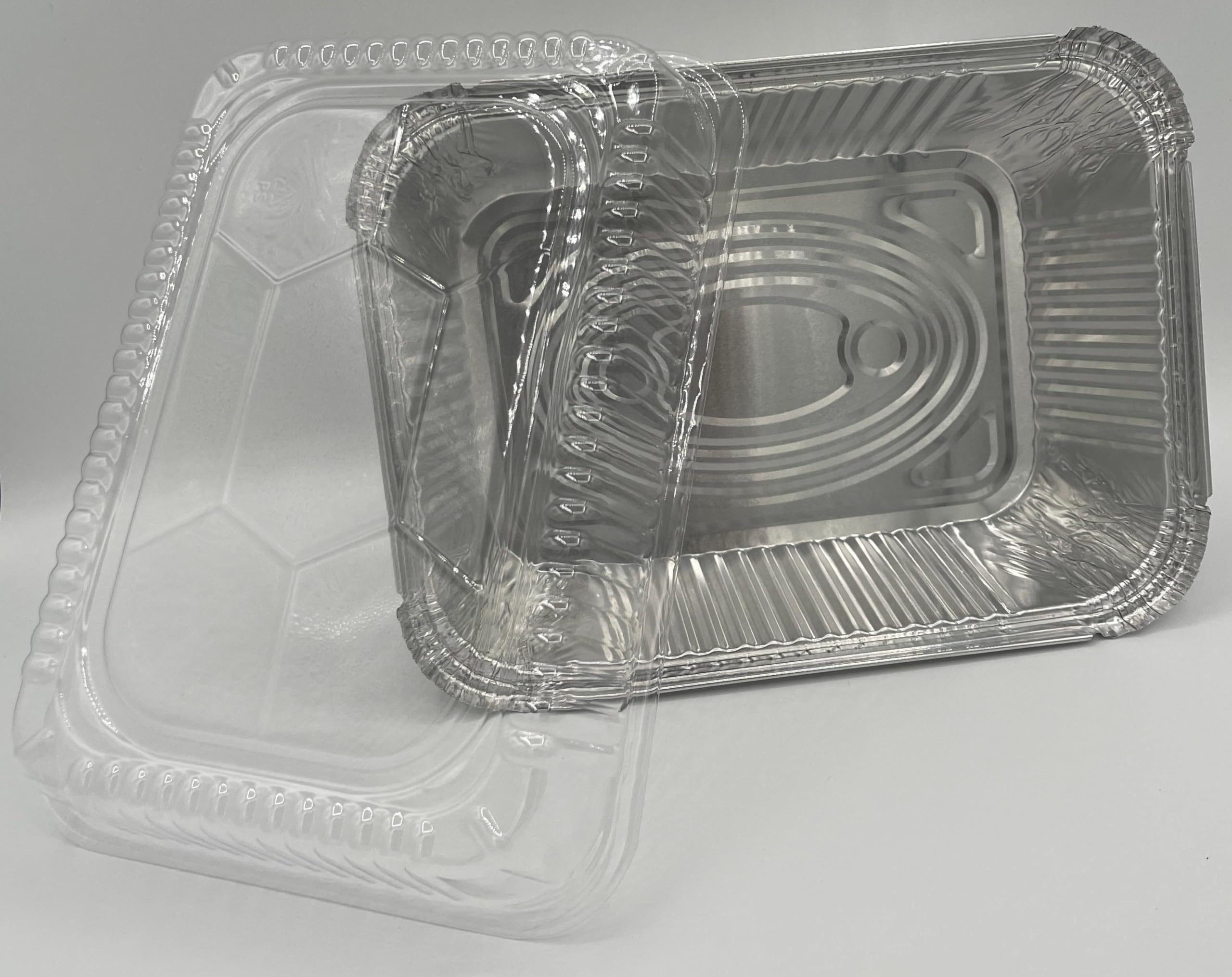 Aluminum Foil Pans With Clear Plastic Lids, Meal Prep Food Container