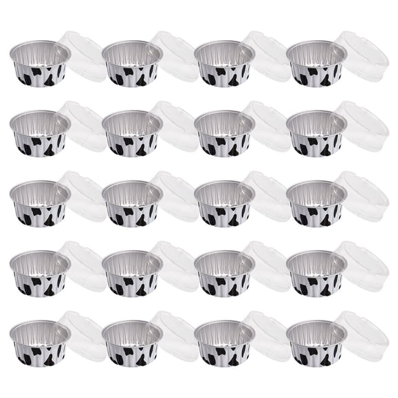 Aluminum Foil Pudding Cups 20-Pack | 8.5cm Baking Tray Tin Paper Box Round Cake Fryer Bowl | 125ml Reusable Cup for Baking, Grilling & Toasting