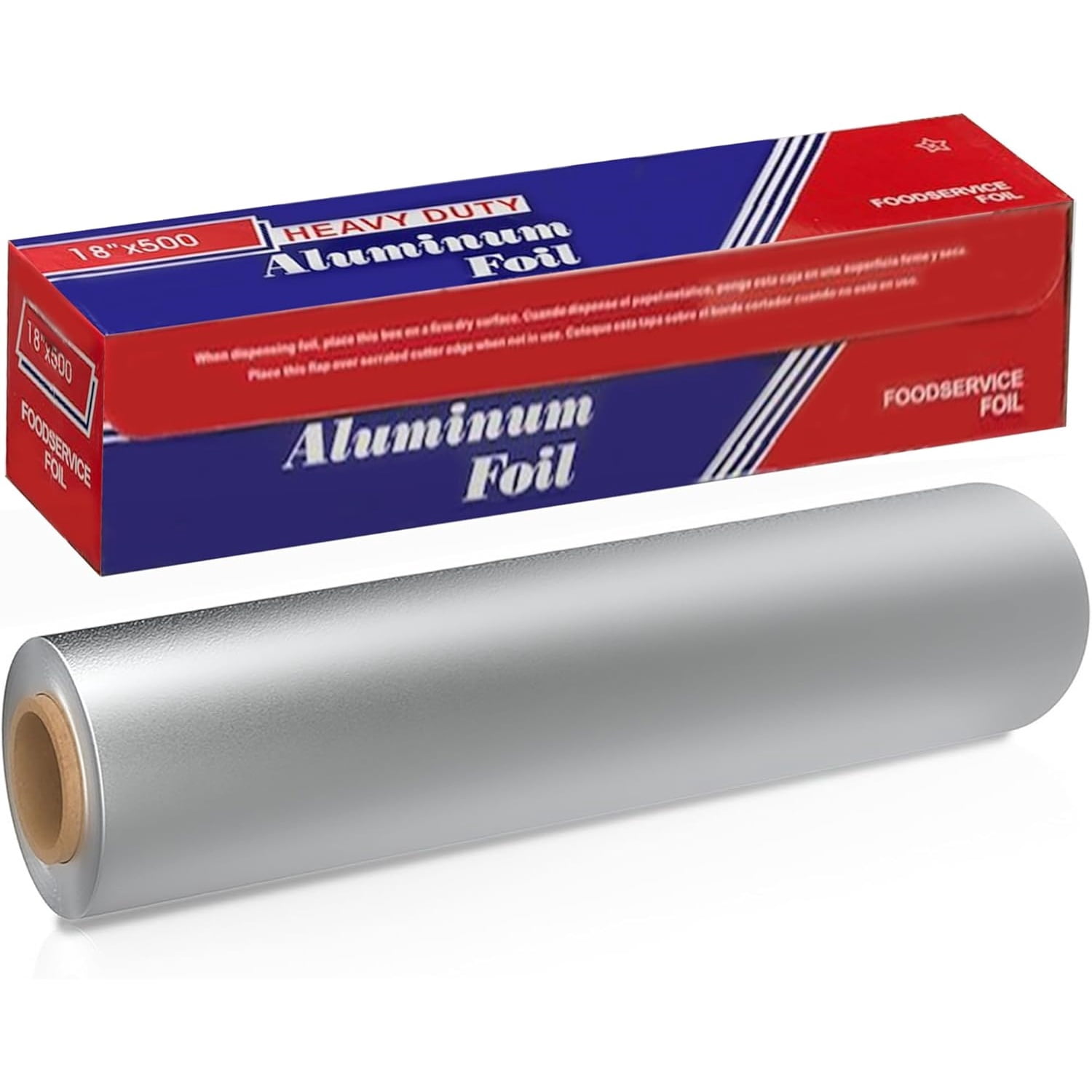 Aluminum Foil Roll 18"x 500 feet (1 Pack) - Aluminum Foil Heavy-Duty, Commercial Grade for Food Service Industry - Silver Foil for Cooking & Roasting