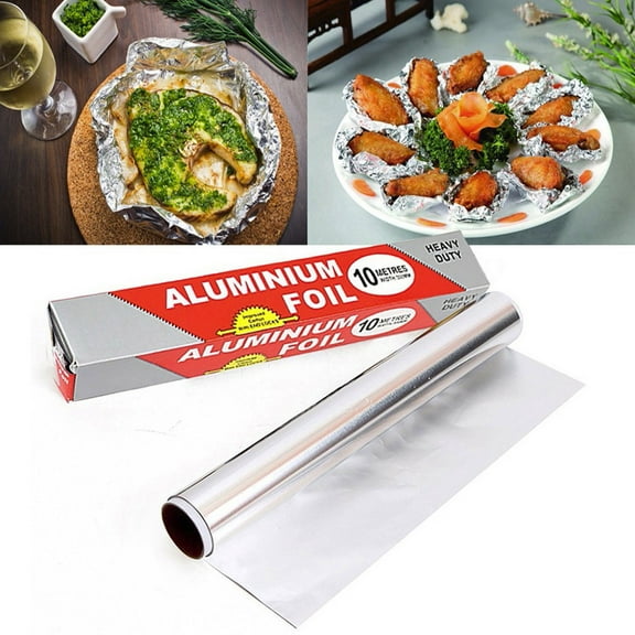 Aluminum Foil Roll 2 Pack Non-Stick Heavy Duty Aluminum Foil Food Grade Foil Wrap Kitchen Suitable for Cooking, Roasting, Baking,BBQ and Family Parties