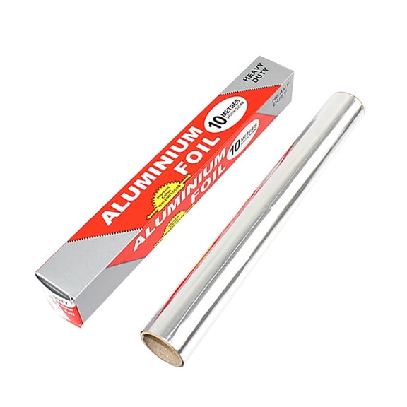 Aluminum Foil Roll 30cm x 10m Heavy Duty Foil for Baking, BBQ, Catering, Food Wrap, Kitchen Dining Bar, Disposable and RecyclableSliver - One Size
